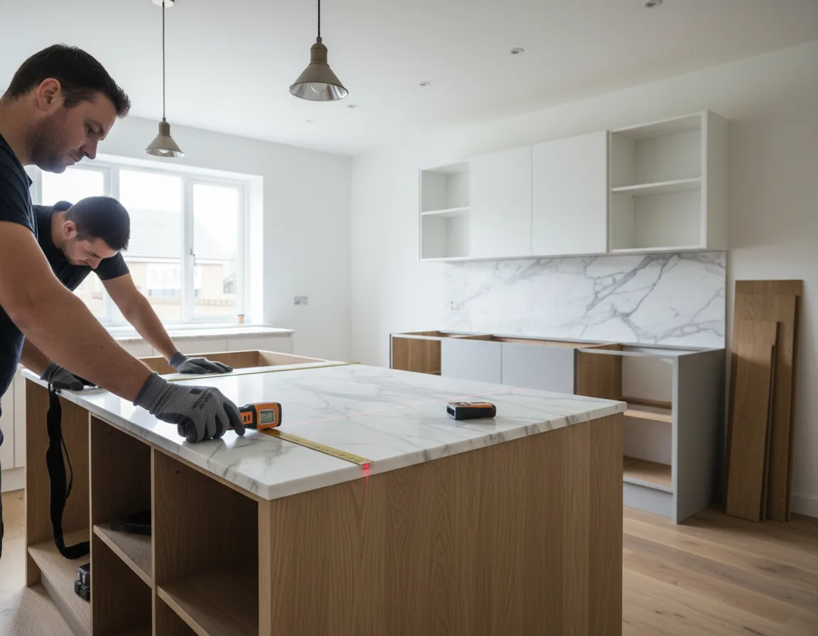 Trioz galley with island kitchen craftsmanship