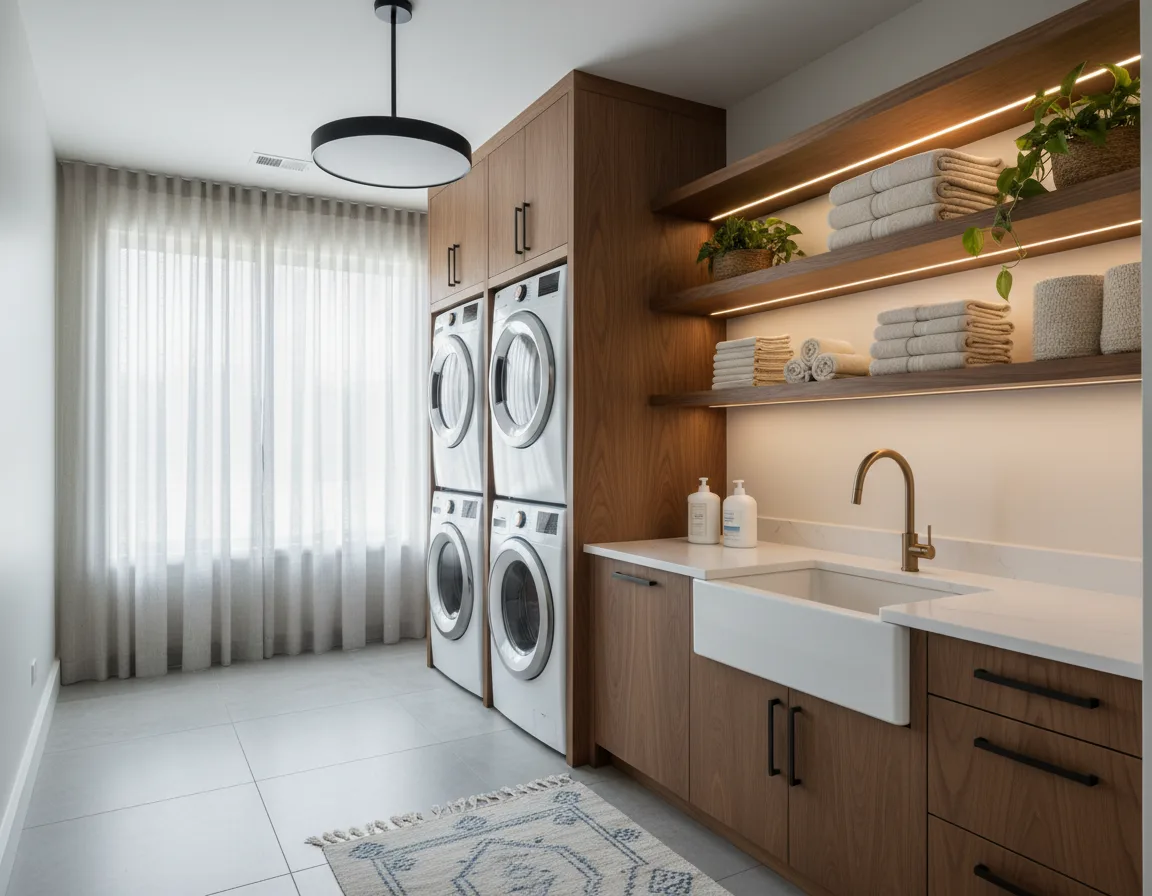 Modern laundry with 20% off cabinetry