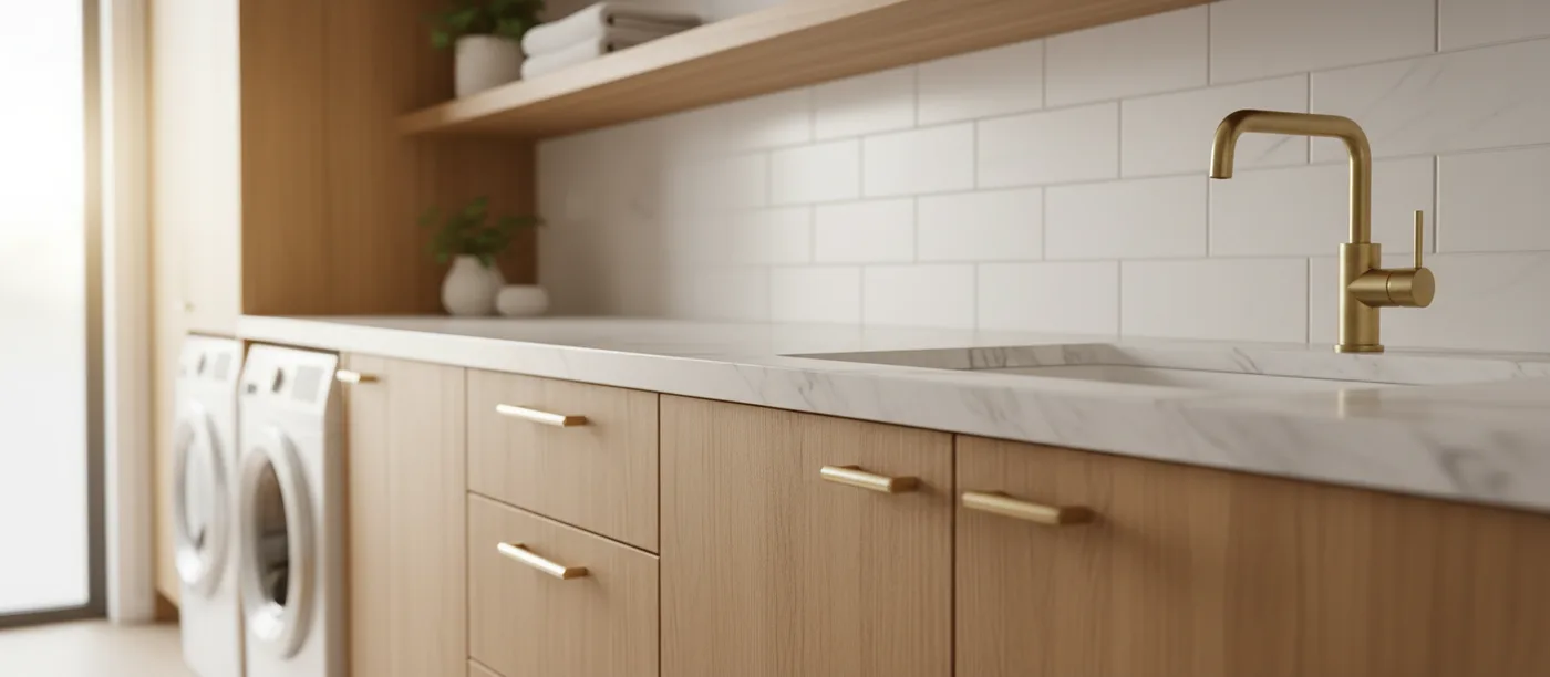 Laundry cabinetry detail